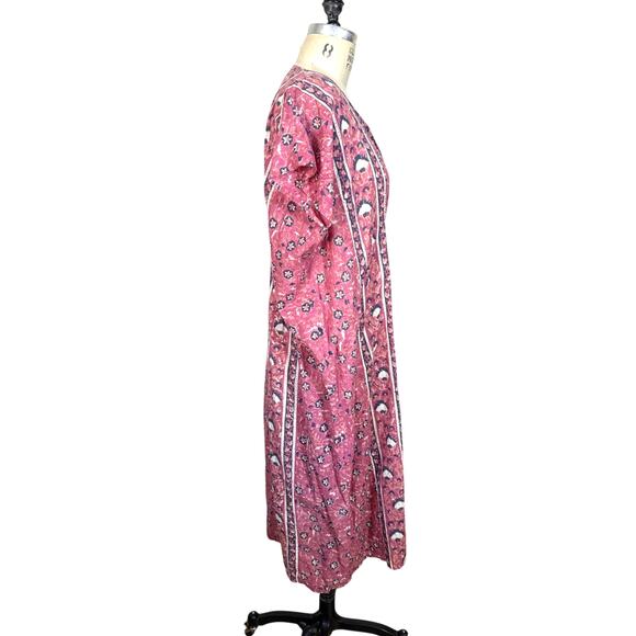Emerson Fry Francina Caftan Rose Lurex One Size Vacation Resort Wear Boho - Picture 3 of 10